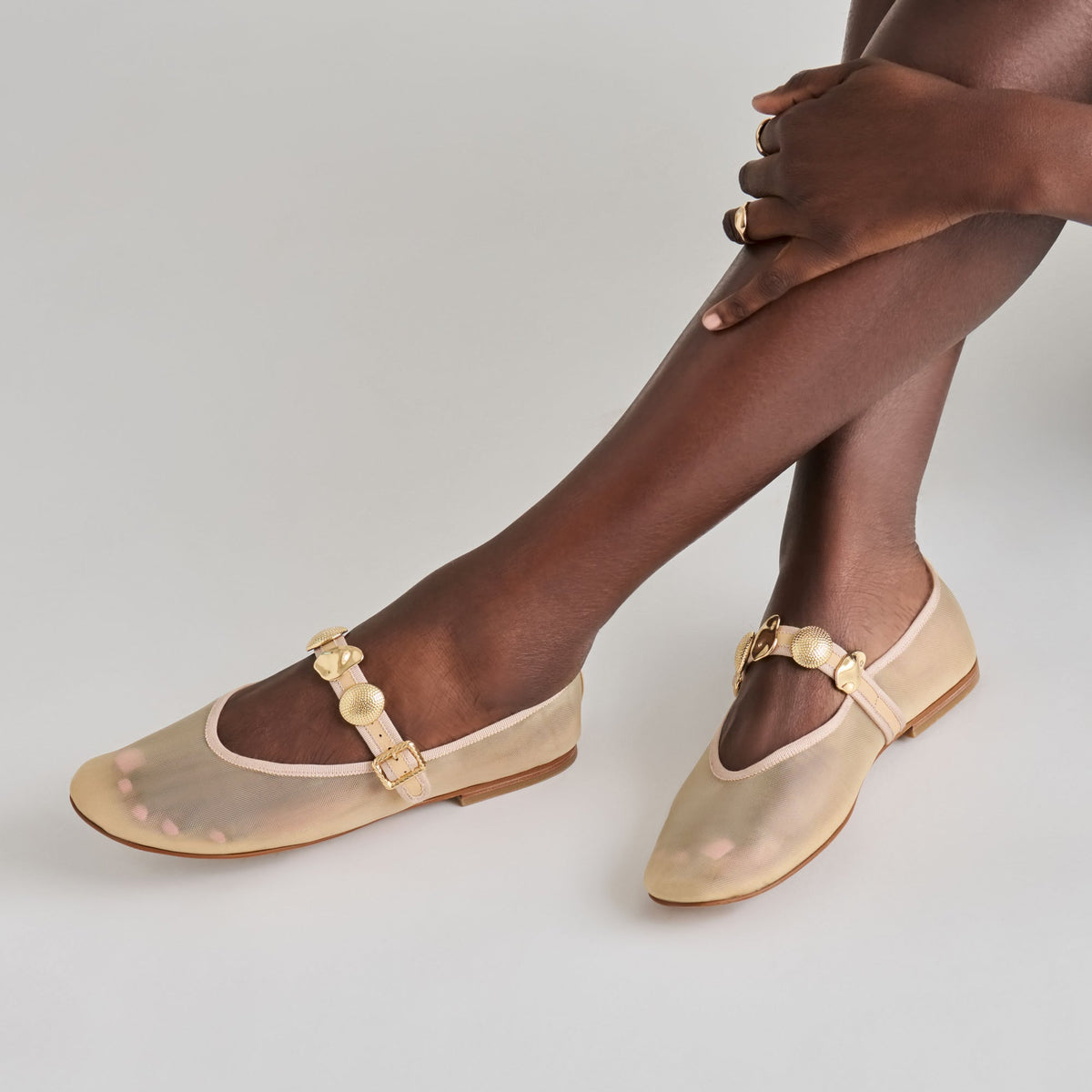 Relan French Vanilla Mesh Ballet Flats | Dolce Vita