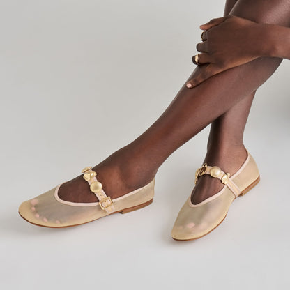 Relan French Vanilla Mesh Ballet Flats | Dolce Vita