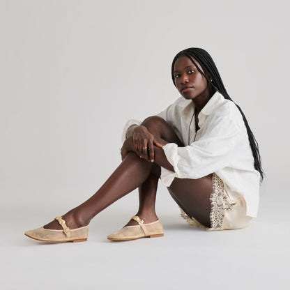 Relan French Vanilla Mesh Ballet Flats | Dolce Vita
