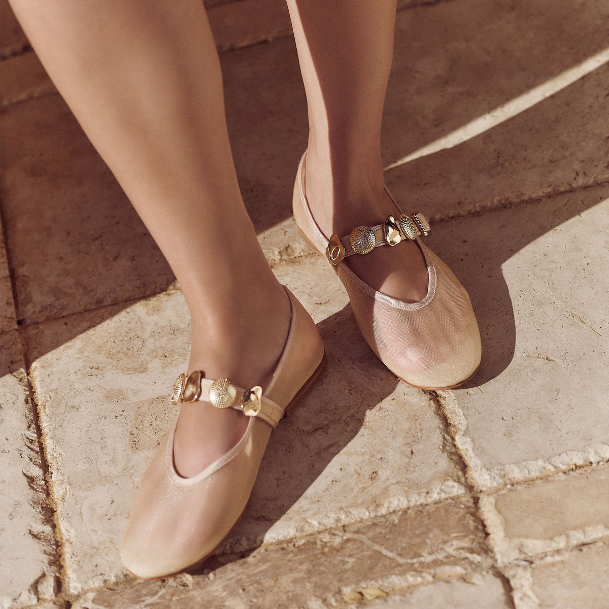 Relan French Vanilla Mesh Ballet Flats | Dolce Vita