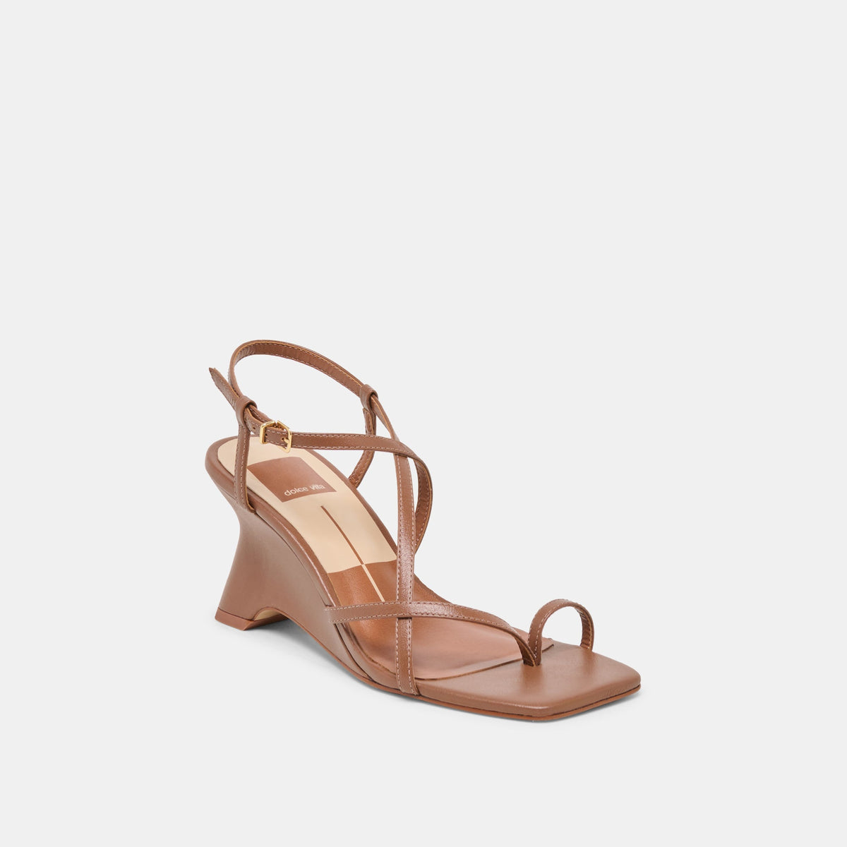 Aylee Cognac Leather Wedges | Dolce Vita