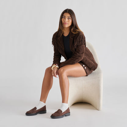 Merek Dk Brown Suede Loafers | Dolce Vita