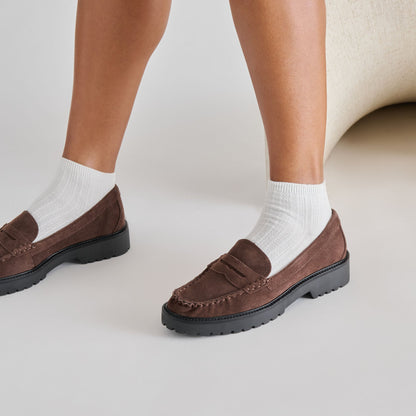 Merek Dk Brown Suede Loafers | Dolce Vita