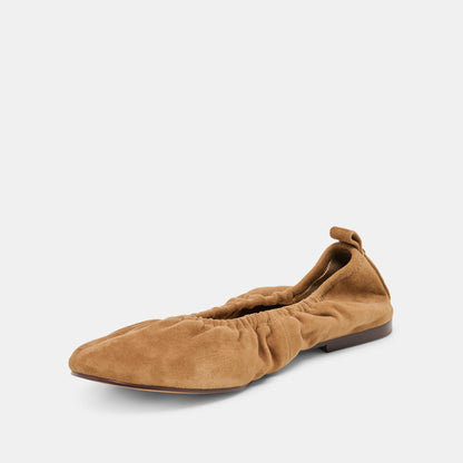 Conrad Lt Brown Suede Ballet Flats | Dolce Vita