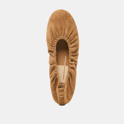 Conrad Lt Brown Suede Ballet Flats | Dolce Vita