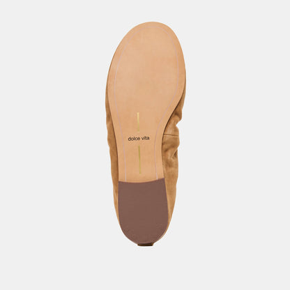 Conrad Lt Brown Suede Ballet Flats | Dolce Vita