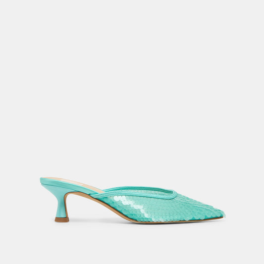 Cleo Sequin Aqua Sequin Heels | Dolce Vita