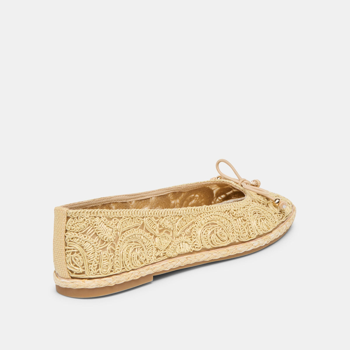 Tianna Lt Natural Raffia Lace Ballet Flats | Dolce Vita