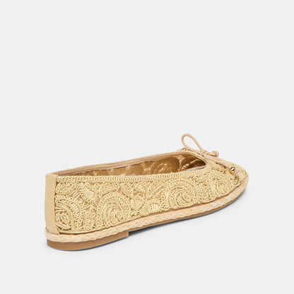Tianna Lt Natural Raffia Lace Ballet Flats | Dolce Vita