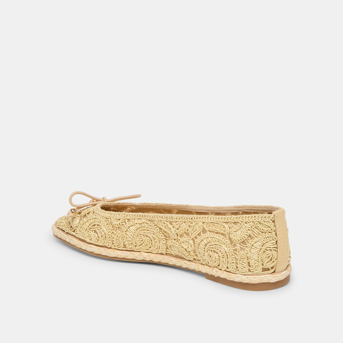 Tianna Lt Natural Raffia Lace Ballet Flats | Dolce Vita