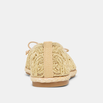 Tianna Lt Natural Raffia Lace Ballet Flats | Dolce Vita