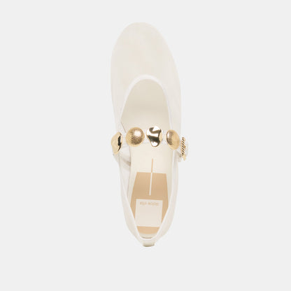 Relan Mesh White Mesh Ballet Flats | Dolce Vita