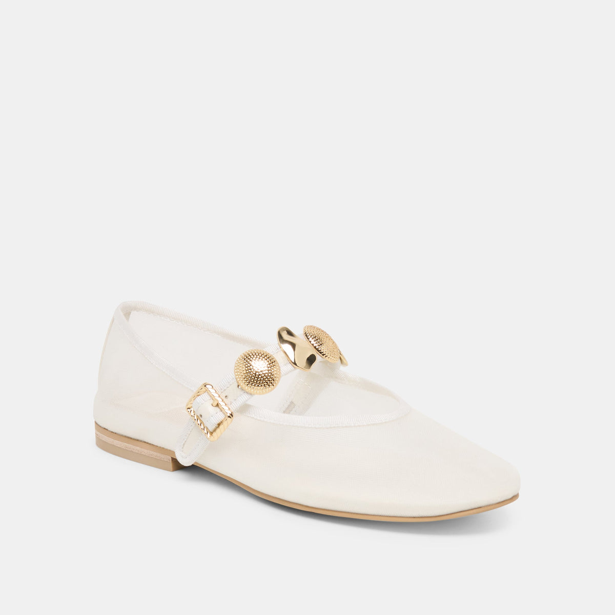 Relan Mesh White Mesh Ballet Flats | Dolce Vita