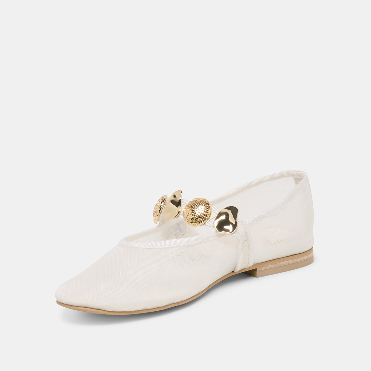 Relan Mesh White Mesh Ballet Flats | Dolce Vita