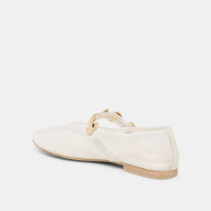 Relan Mesh White Mesh Ballet Flats | Dolce Vita