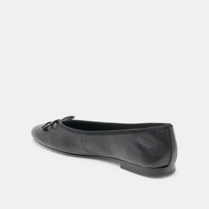 Ritla Wide Black Leather Ballet Flats | Dolce Vita