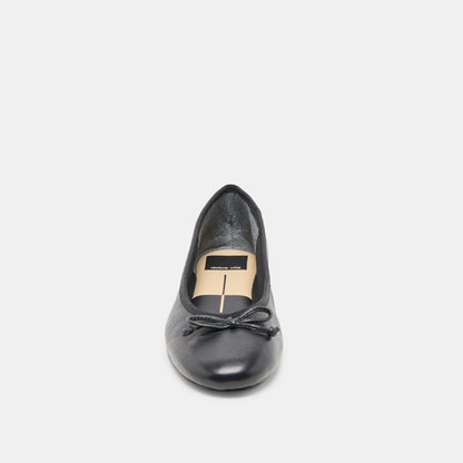 Ritla Wide Black Leather Ballet Flats | Dolce Vita