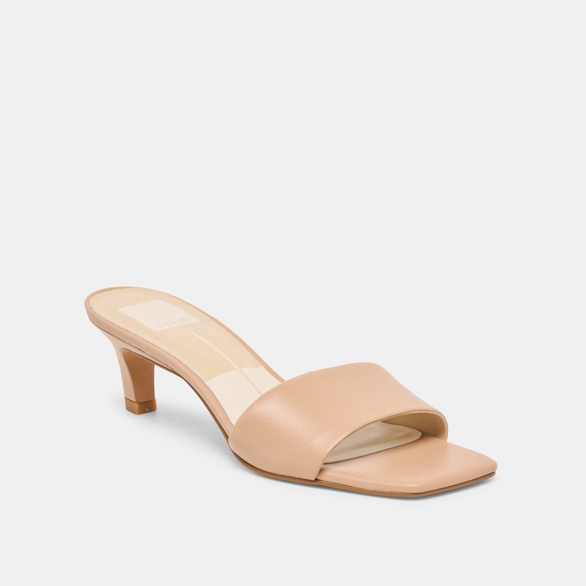 Rexa Wide Light Tan Leather Heels | Dolce Vita