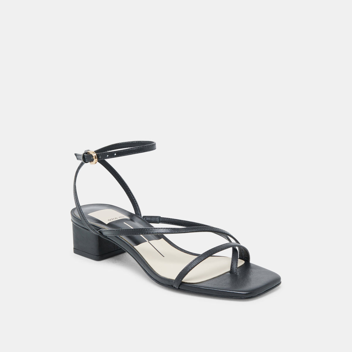 Karlos Wide Black Leather Sandals | Dolce Vita