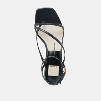 Karlos Wide Black Leather Sandals | Dolce Vita
