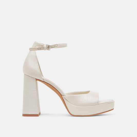PANDRO WIDE HEELS WHITE SATIN
 – Dolce Vita | Dolce Vita