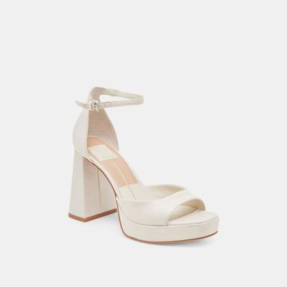 PANDRO WIDE HEELS WHITE SATIN
 – Dolce Vita | Dolce Vita