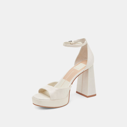 PANDRO WIDE HEELS WHITE SATIN
 – Dolce Vita | Dolce Vita