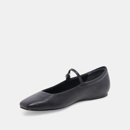 Reyes Wide Ballet Flats Black Leather | Leather Ballet Flats
 – Dolce Vita | Dolce Vita