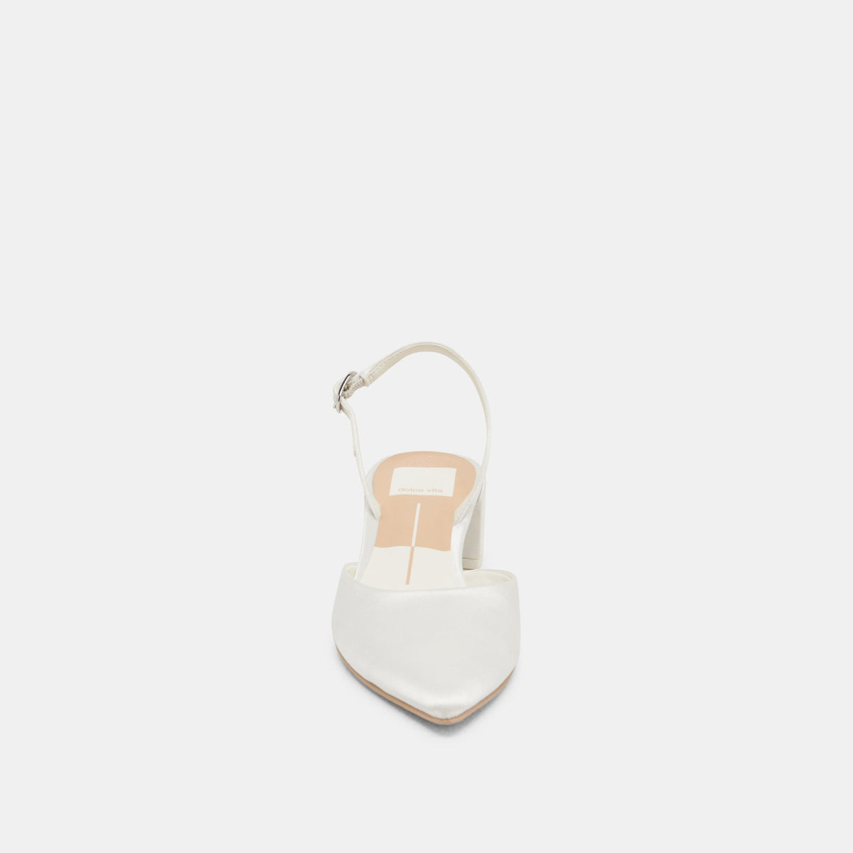 Carel Wide True White Satin Heels | Dolce Vita