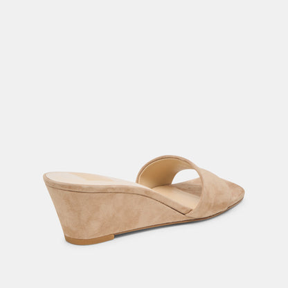 Qaily Wide Camel Suede Wedges | Dolce Vita