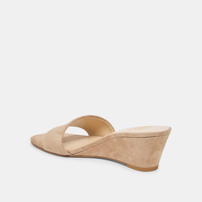 Qaily Wide Camel Suede Wedges | Dolce Vita