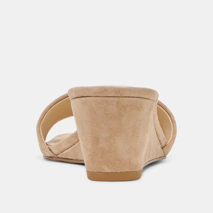 Qaily Wide Camel Suede Wedges | Dolce Vita