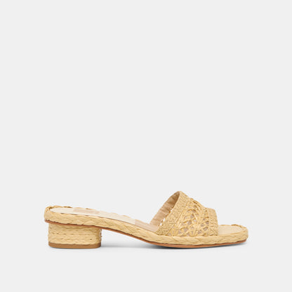 Dixi Wide Lt Natural Cross Hatch Raffia Sandals | Dolce Vita