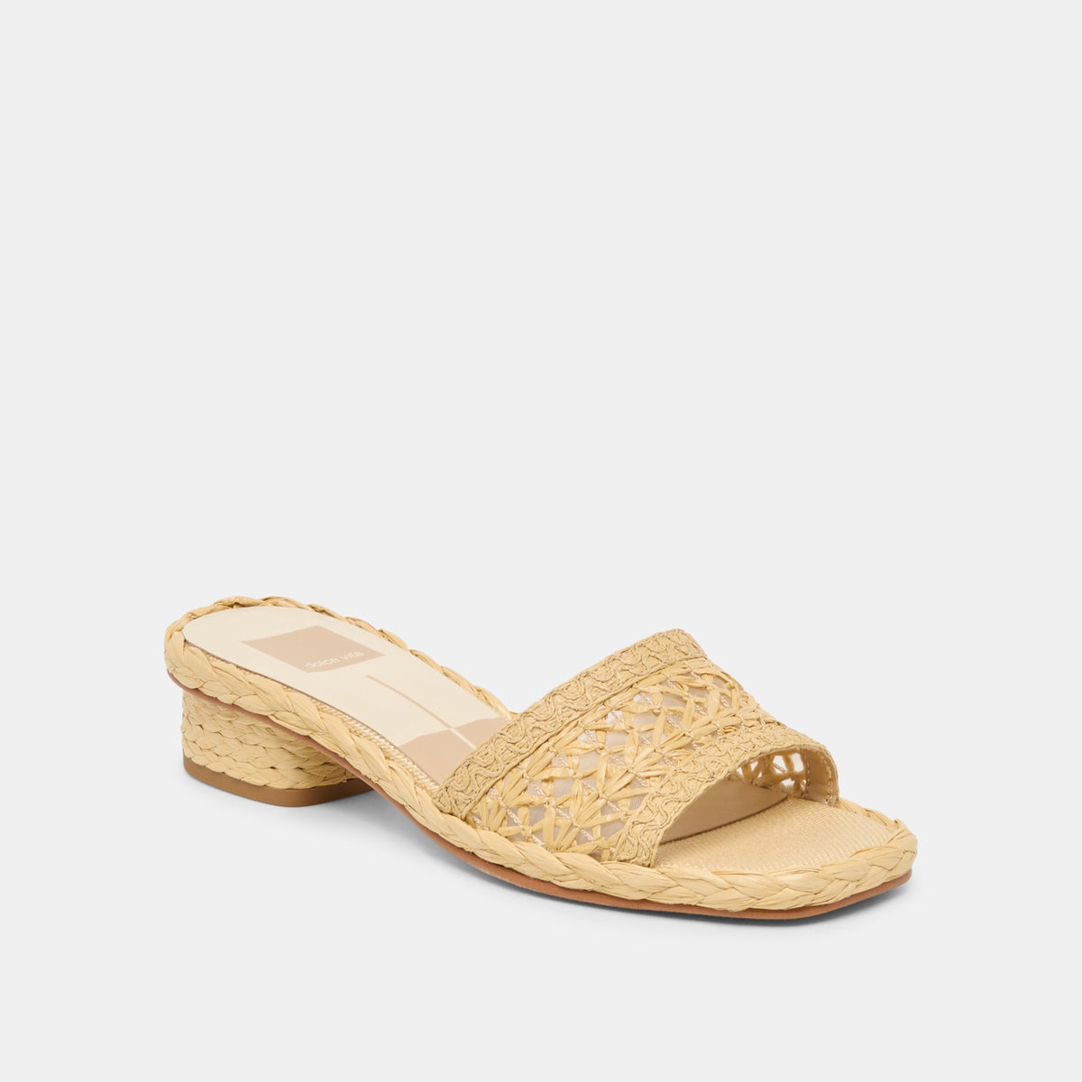 Dixi Wide Lt Natural Cross Hatch Raffia Sandals | Dolce Vita