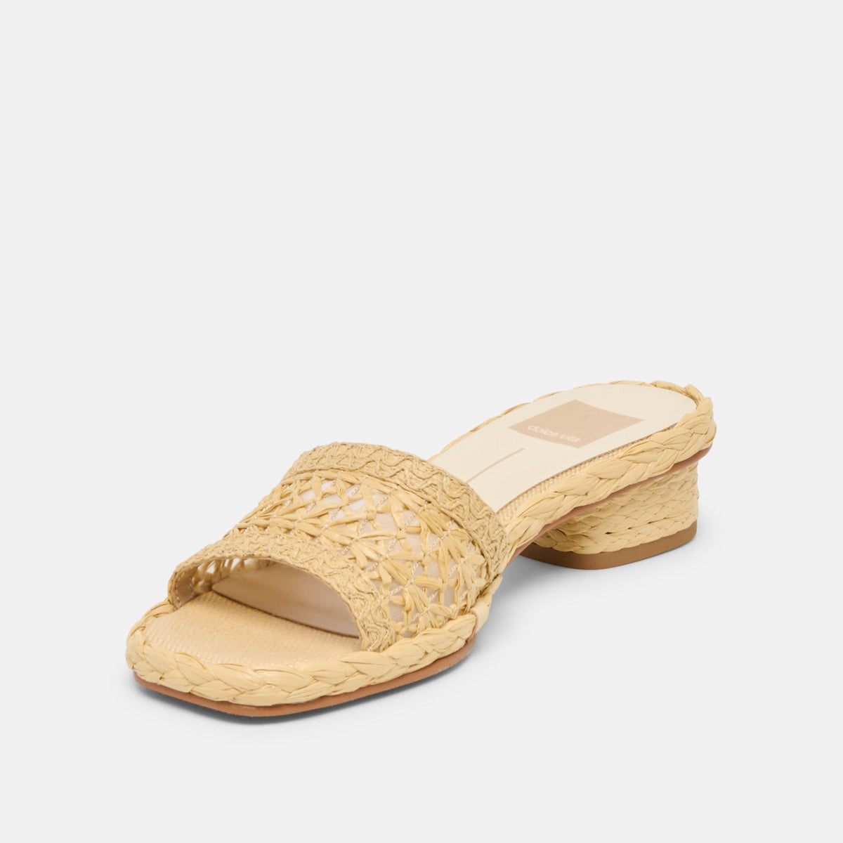 Dixi Wide Lt Natural Cross Hatch Raffia Sandals | Dolce Vita
