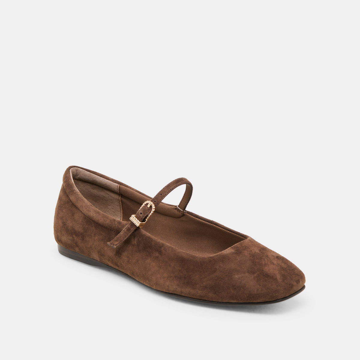 Reyes Wide Dk Brown Suede Ballet Flats | Dolce Vita