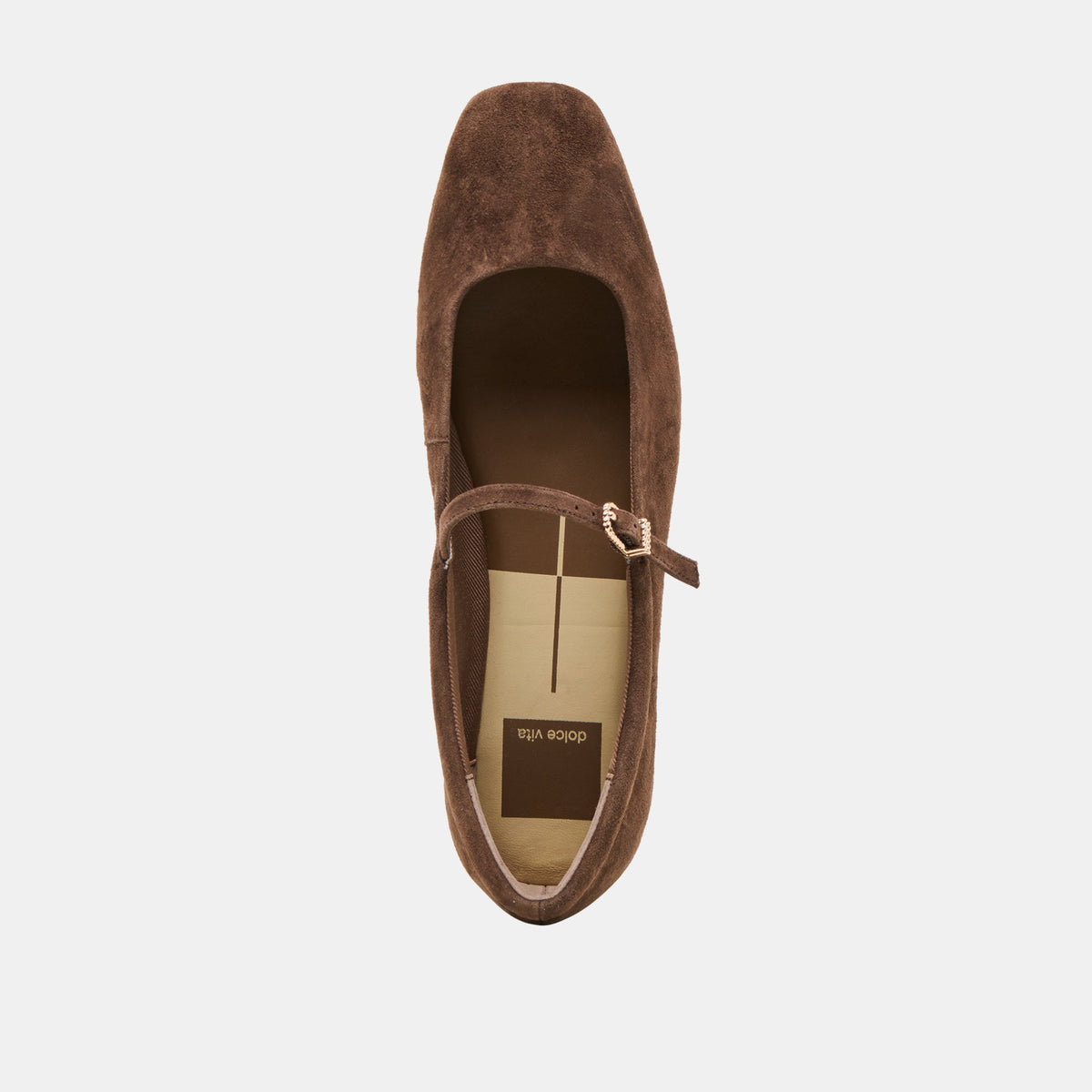 Reyes Wide Dk Brown Suede Ballet Flats | Dolce Vita