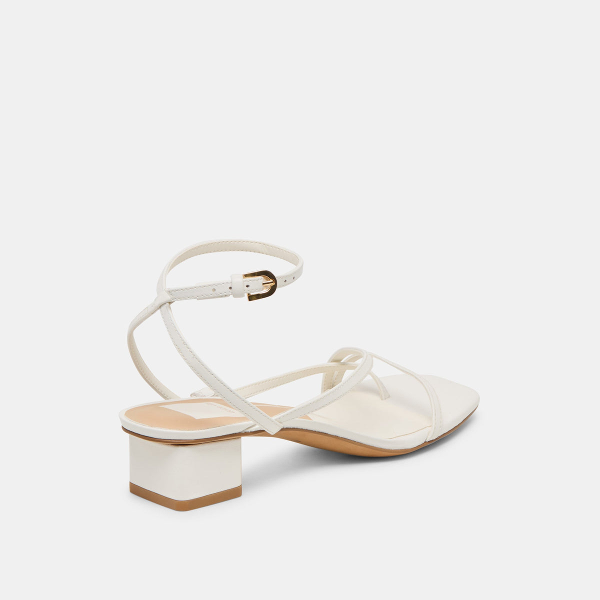 Karlos Wide True White Leather Sandals | Dolce Vita