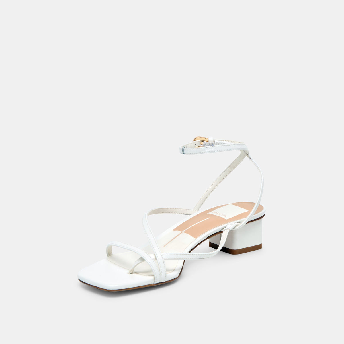Karlos Wide True White Leather Sandals | Dolce Vita