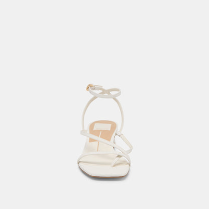 Karlos Wide True White Leather Sandals | Dolce Vita