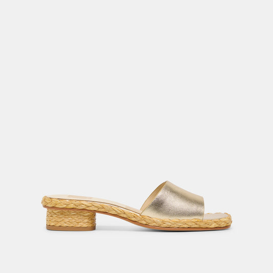 Dixi Wide Platinum Leather Sandals | Dolce Vita