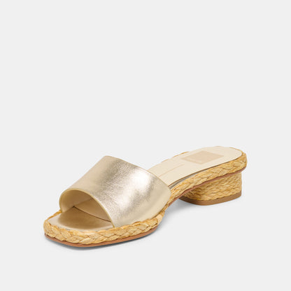 Dixi Wide Platinum Leather Sandals | Dolce Vita