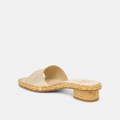 Dixi Wide Platinum Leather Sandals | Dolce Vita