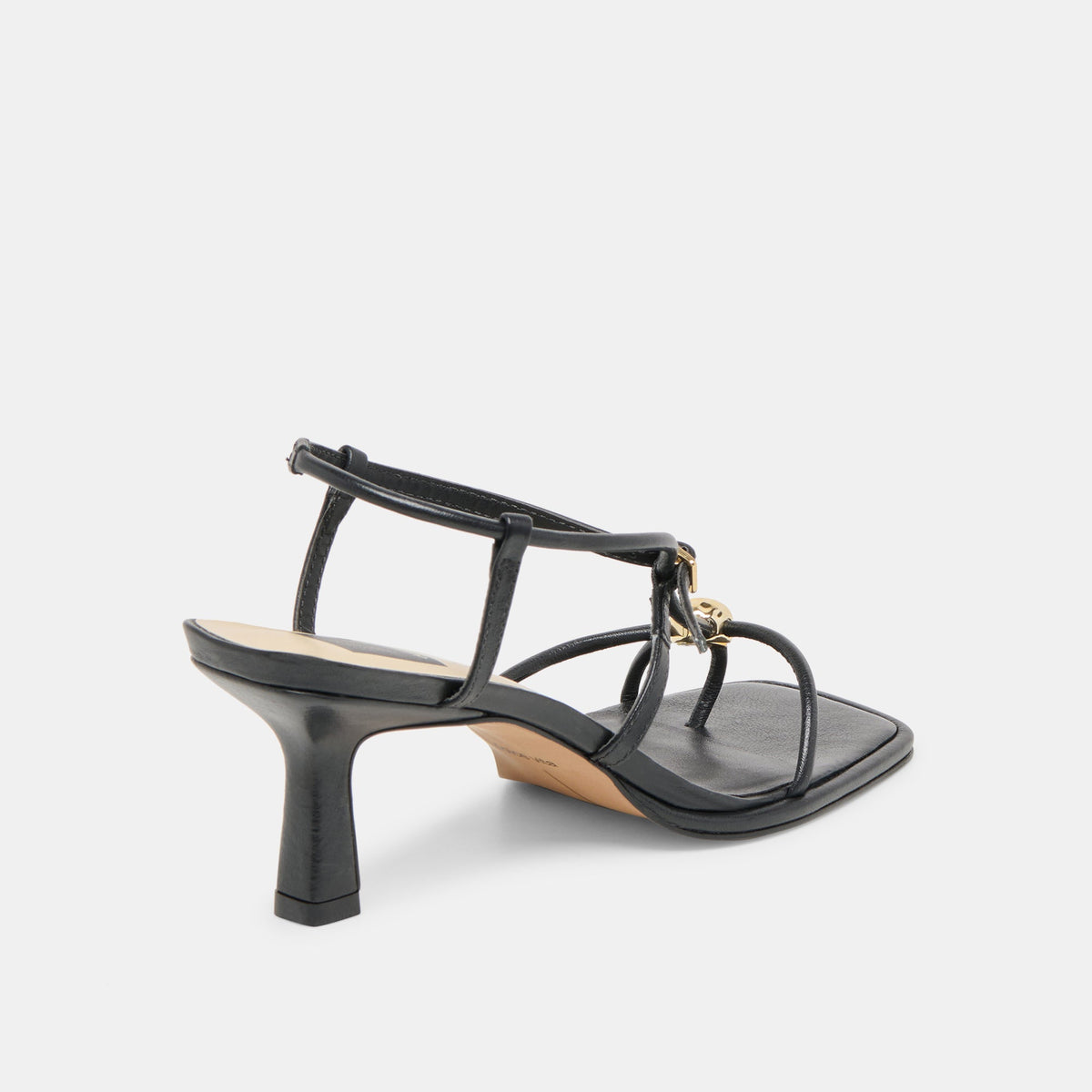 Manji Wide Black Leather Heels | Dolce Vita