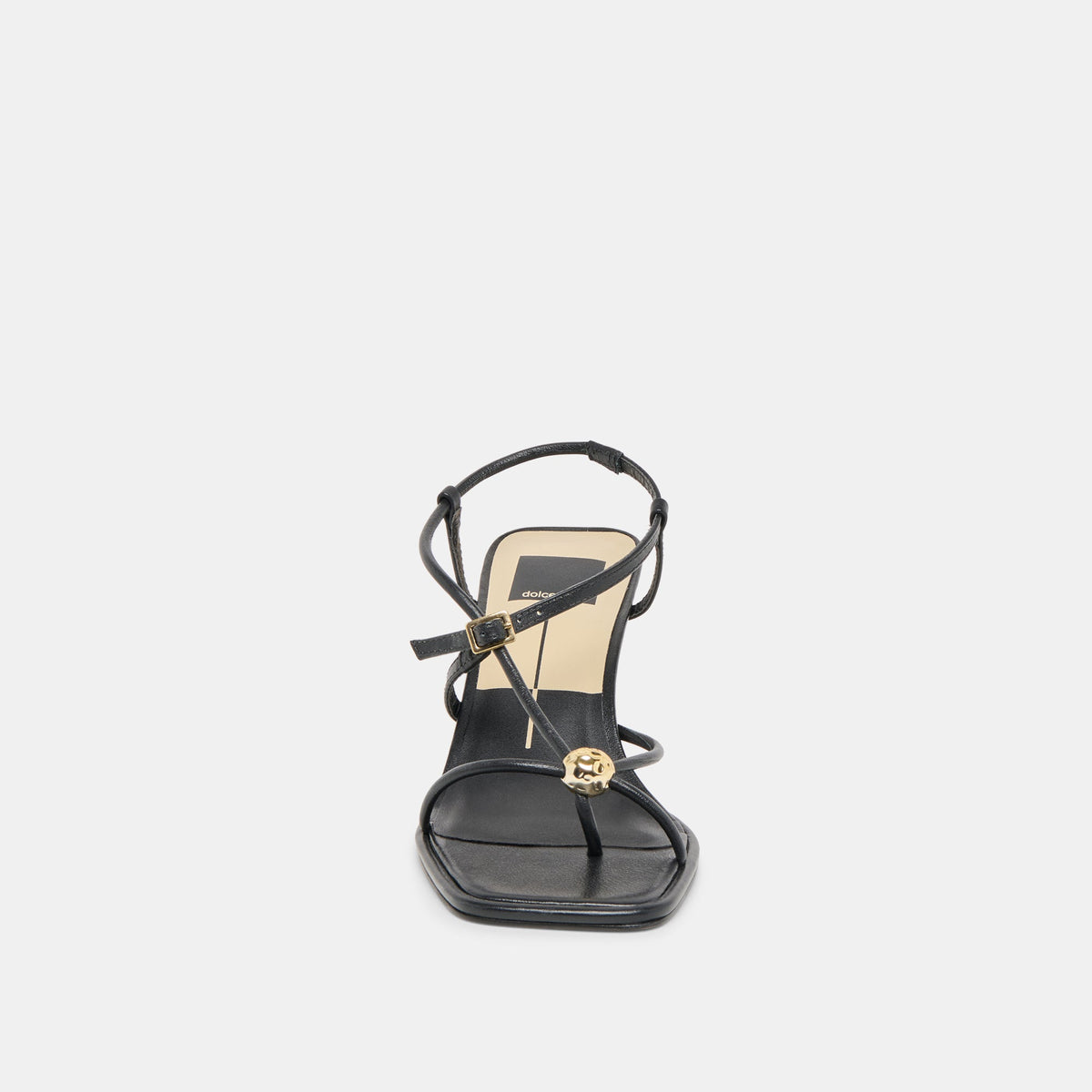 Manji Wide Black Leather Heels | Dolce Vita