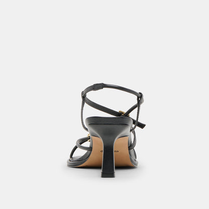 Manji Wide Black Leather Heels | Dolce Vita