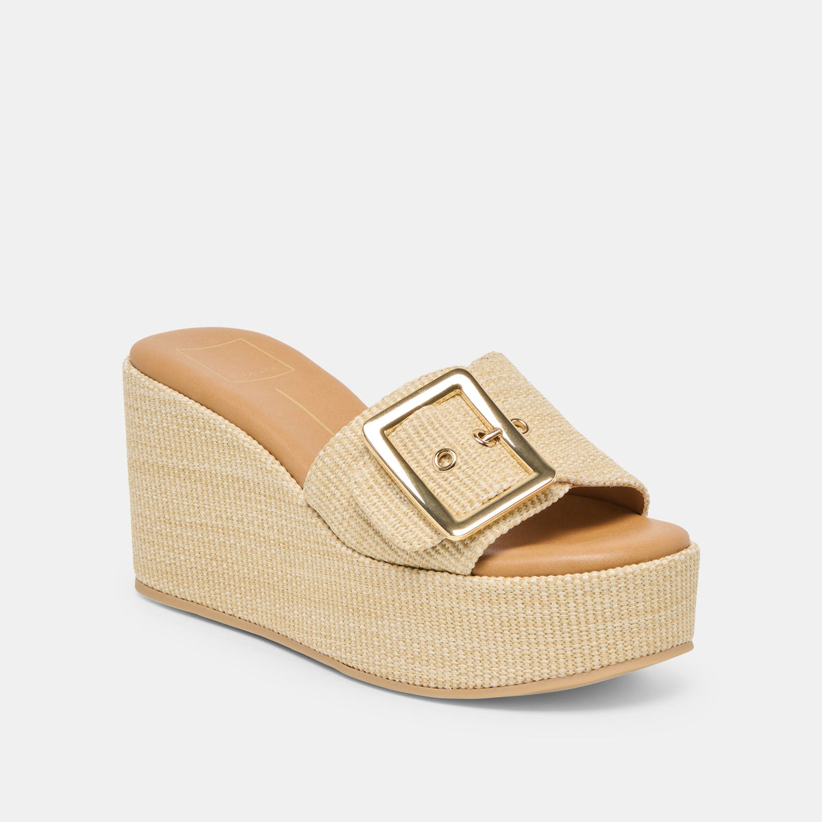 Jilian Wide Lt Natural Raffia Wedges | Dolce Vita