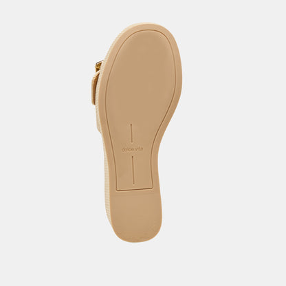 Jilian Wide Lt Natural Raffia Wedges | Dolce Vita