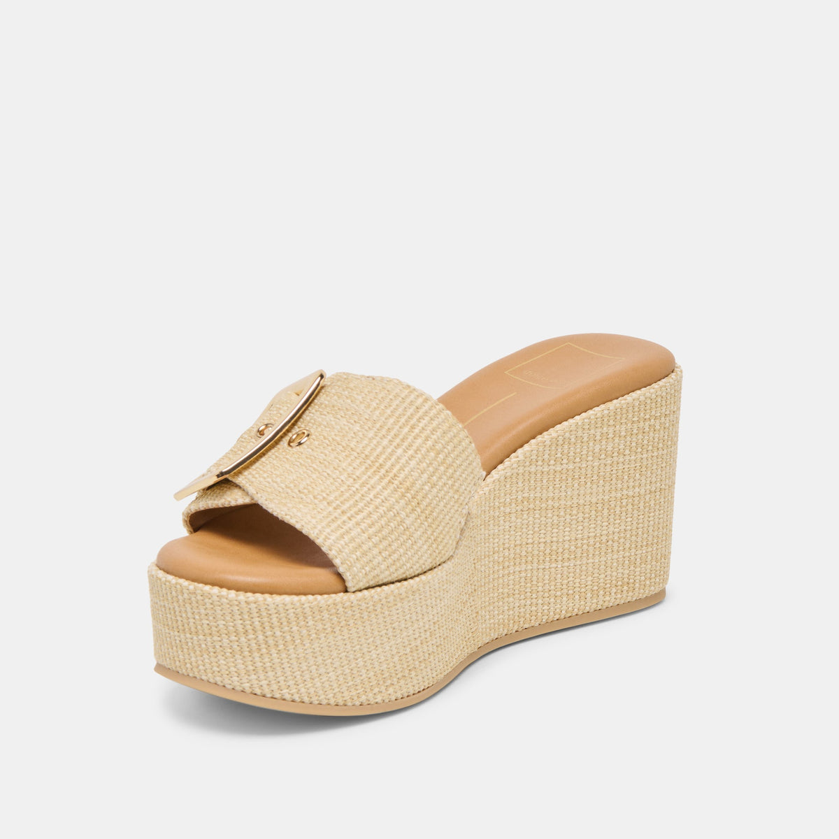 Jilian Wide Lt Natural Raffia Wedges | Dolce Vita