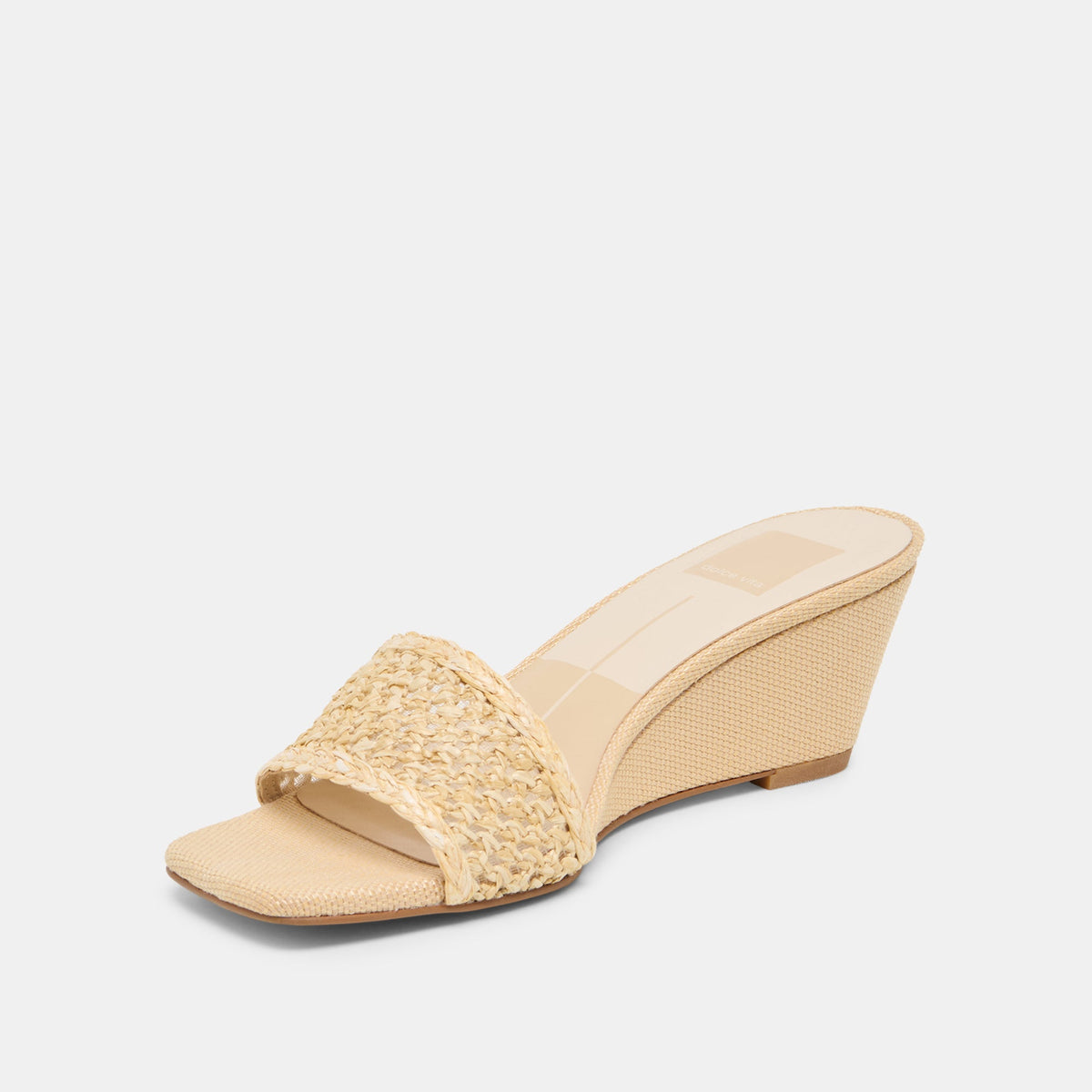 Qaily Wide Lt Natural Raffia Wedges | Dolce Vita